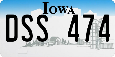 IA license plate DSS474