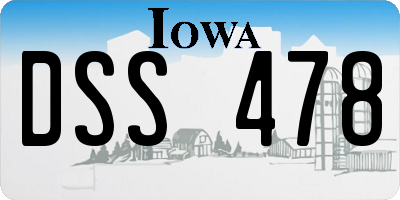 IA license plate DSS478