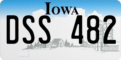 IA license plate DSS482