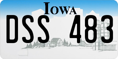 IA license plate DSS483