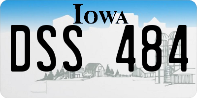 IA license plate DSS484