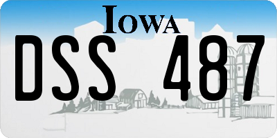IA license plate DSS487