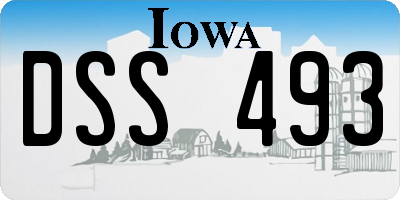 IA license plate DSS493
