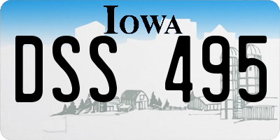 IA license plate DSS495