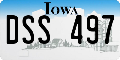 IA license plate DSS497