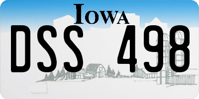 IA license plate DSS498