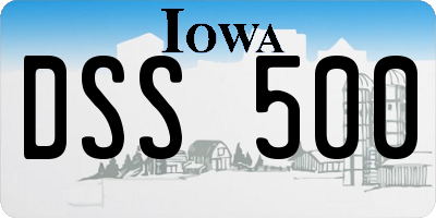 IA license plate DSS500