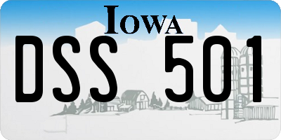 IA license plate DSS501