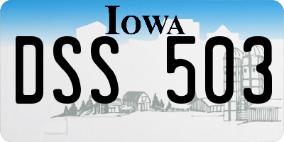 IA license plate DSS503