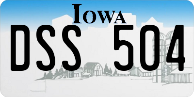 IA license plate DSS504