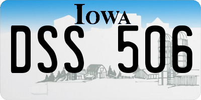 IA license plate DSS506