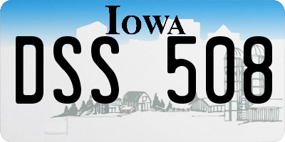 IA license plate DSS508