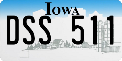 IA license plate DSS511