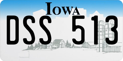 IA license plate DSS513