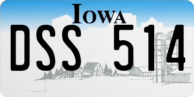 IA license plate DSS514