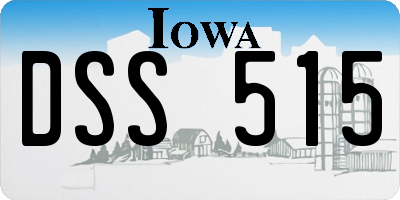 IA license plate DSS515