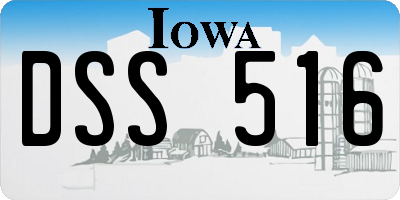 IA license plate DSS516