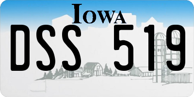 IA license plate DSS519