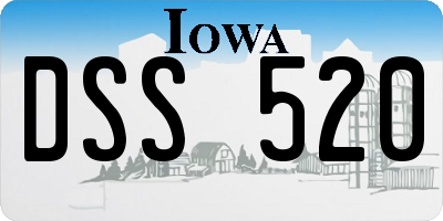 IA license plate DSS520