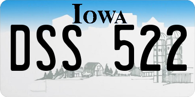 IA license plate DSS522