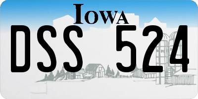 IA license plate DSS524