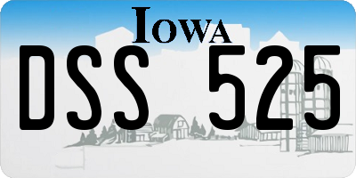 IA license plate DSS525