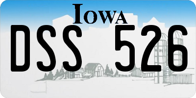 IA license plate DSS526