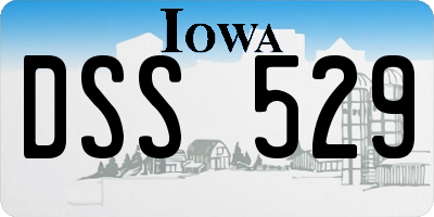 IA license plate DSS529