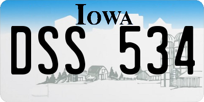 IA license plate DSS534