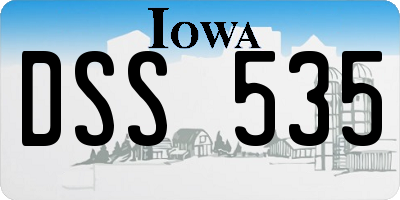 IA license plate DSS535