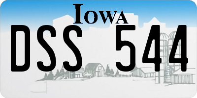 IA license plate DSS544
