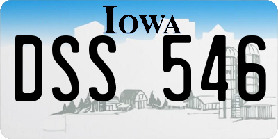 IA license plate DSS546