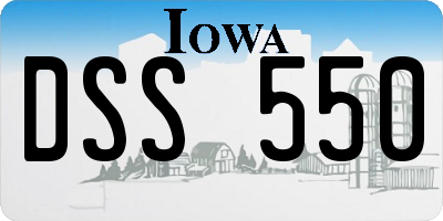 IA license plate DSS550