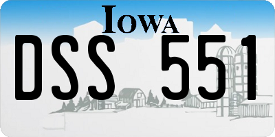 IA license plate DSS551