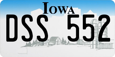 IA license plate DSS552