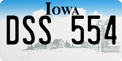 IA license plate DSS554