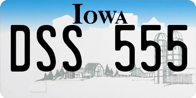 IA license plate DSS555