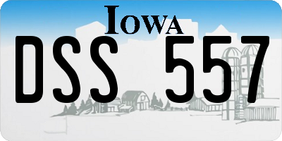 IA license plate DSS557
