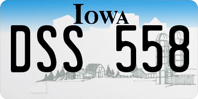 IA license plate DSS558