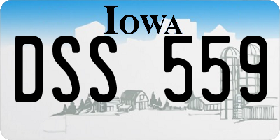 IA license plate DSS559