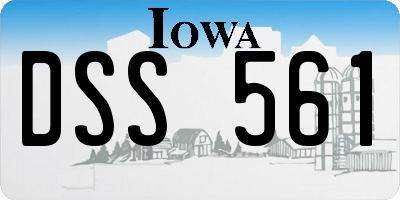 IA license plate DSS561