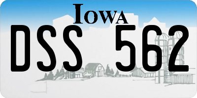 IA license plate DSS562