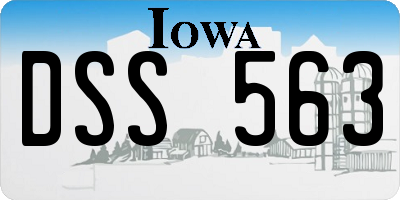 IA license plate DSS563