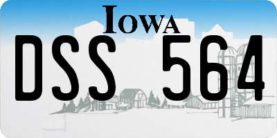 IA license plate DSS564