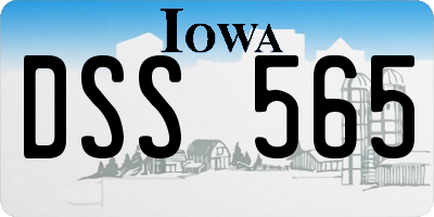 IA license plate DSS565