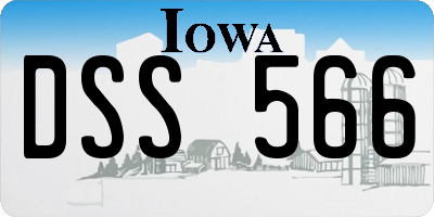 IA license plate DSS566