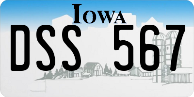 IA license plate DSS567