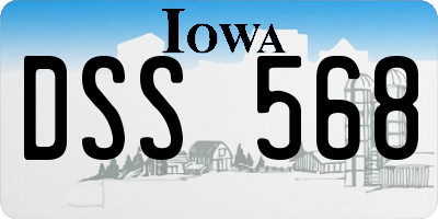 IA license plate DSS568