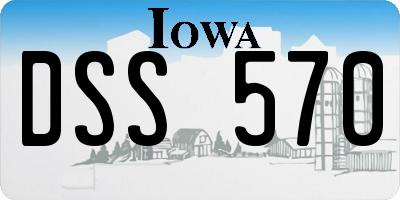 IA license plate DSS570