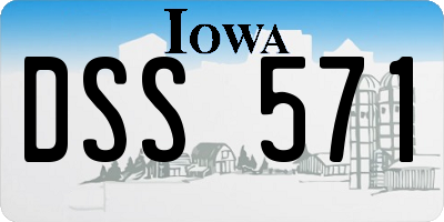 IA license plate DSS571